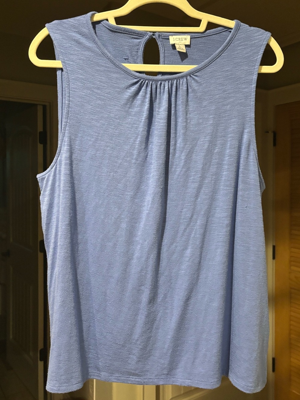 J. Crew Light Blue Sleeveless Keyhole Tank